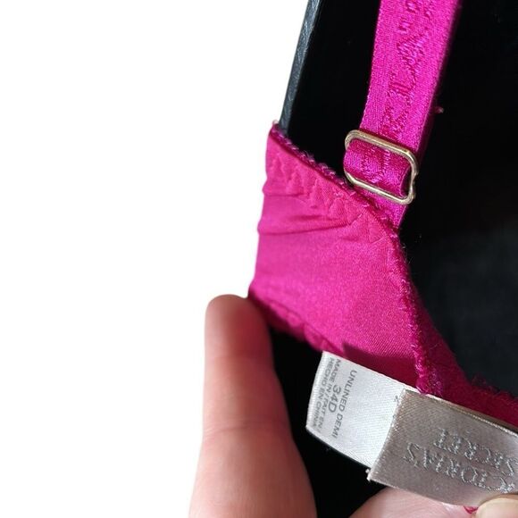 Victoria’s Secret mesh bra  unlined demi 34D hot pink/gold Barbie fairy lace up - Picture 5 of 5